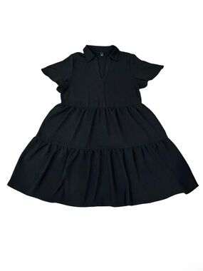 Tahari Tiered Summer Dress Black Size Large